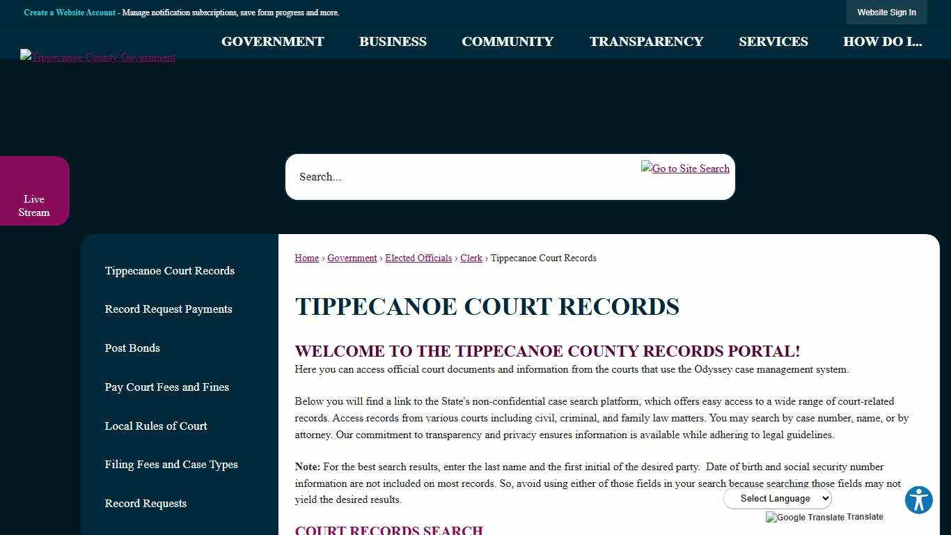 Tippecanoe Court Records | Tippecanoe County, IN
