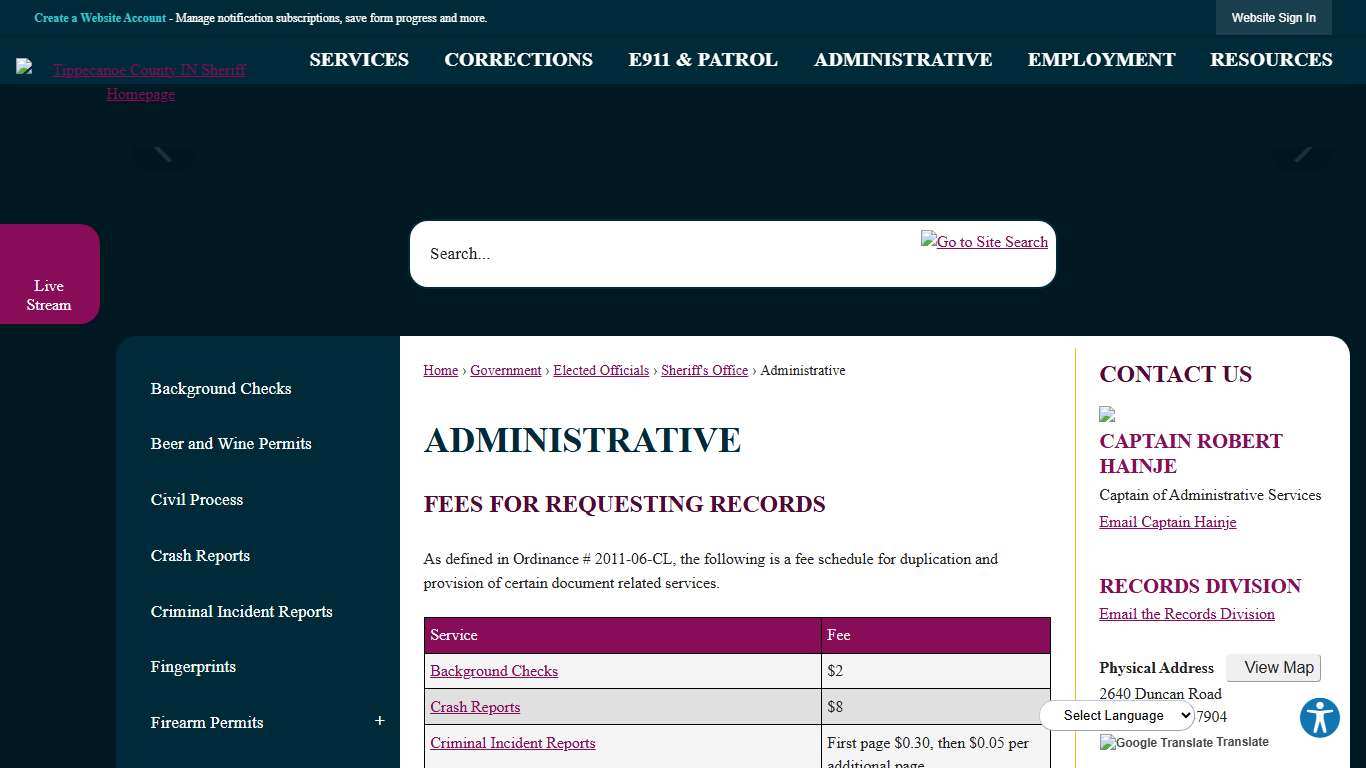 Administrative | Tippecanoe County, IN