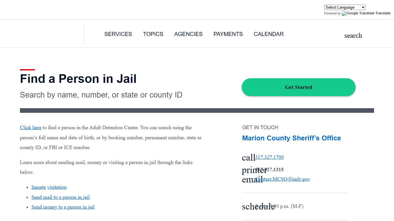 indy.gov: Find a Person in Jail